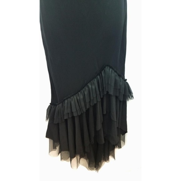 FRIVOLE BOUTIQUE MESH TRIM BLACK DRESS 6 - Picture 7 of 7